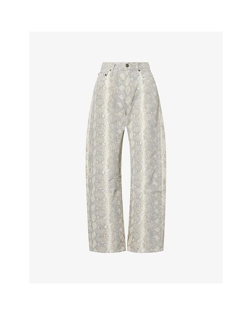 Citizens of Humanity Gray Miro-Print Denim Jeans
