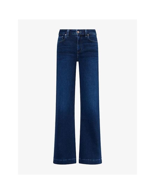 PAIGE Blue Leenah 32-Inch Wide-Leg Denim Jeans