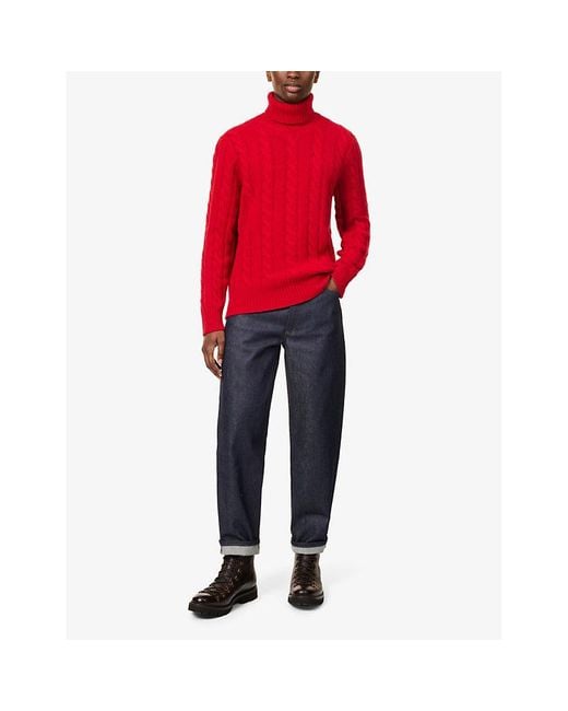 Polo Ralph Lauren Polo Sport Turtleneck Relaxed Fit Wool And Cashmere Blend Jumper in Red for Men Lyst UK