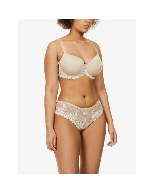 Wacoal White Embrace Lace Stretch-Lace Tanga Briefs