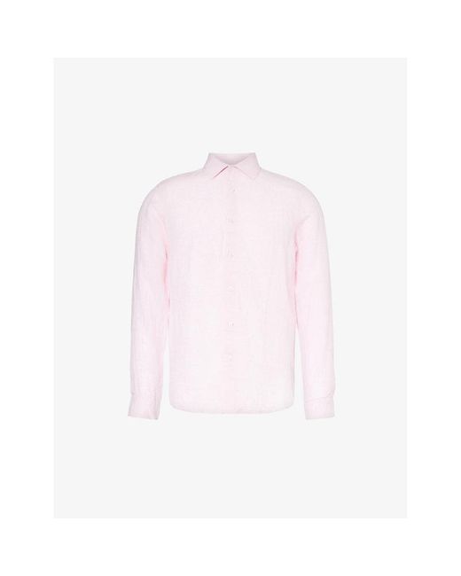 Orlebar Brown Pink Giles Long-sleeve Regular-fit Linen Shirt Xx for men