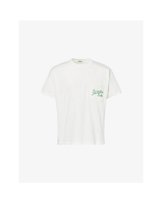 Bode White Beaded Geneva Cotton T-Shirt for men