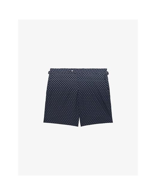 Reiss Blue Darli Geo-Print Swim Shorts for men
