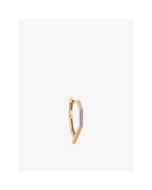 Kismet by Milka White Twinkle Mono Diva 0.03Ct Diamond Hoop Earring