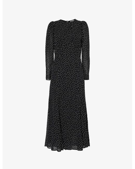Reformation Black Lysander Semi-sheer Crepe Maxi Dress