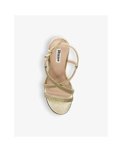 Dune Natural Keylas Leather Espadrille Wedges