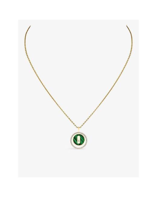 Messika Metallic Lucky Move 18Ct- Malachite And 0.18Ct Diamond Necklace