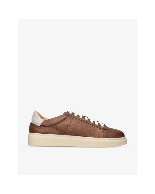 Eleventy Chunky-sole Contrast-trim Leather Low-top Trainers in Brown for  Men | Lyst Canada