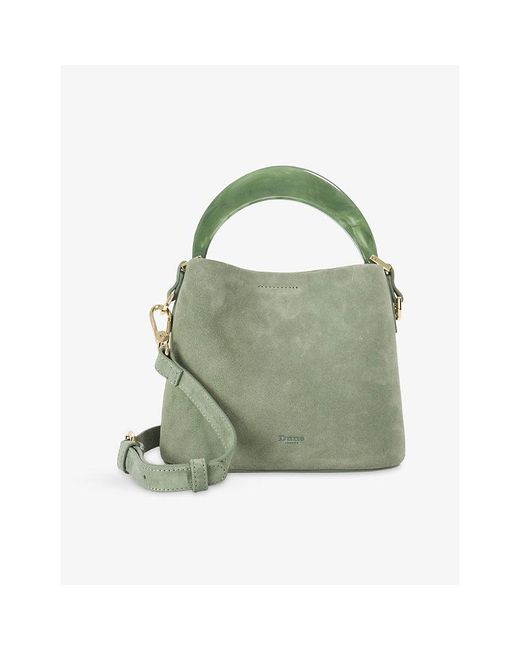 Dune Green Dharla Top-Handle Suede Handbag