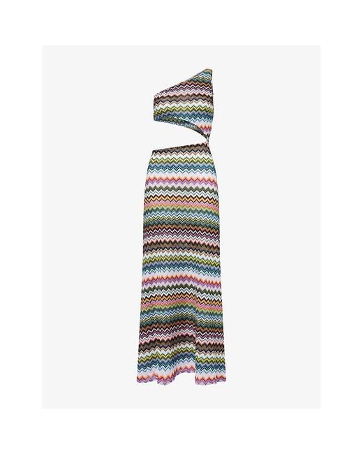Missoni White Cut-Out Chevron Knitted Maxi Cover Up