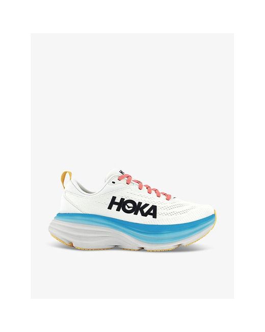 Hoka One One Blue Bondi 8 Lightweight Recycled-polyester-blend Low-top Trainers
