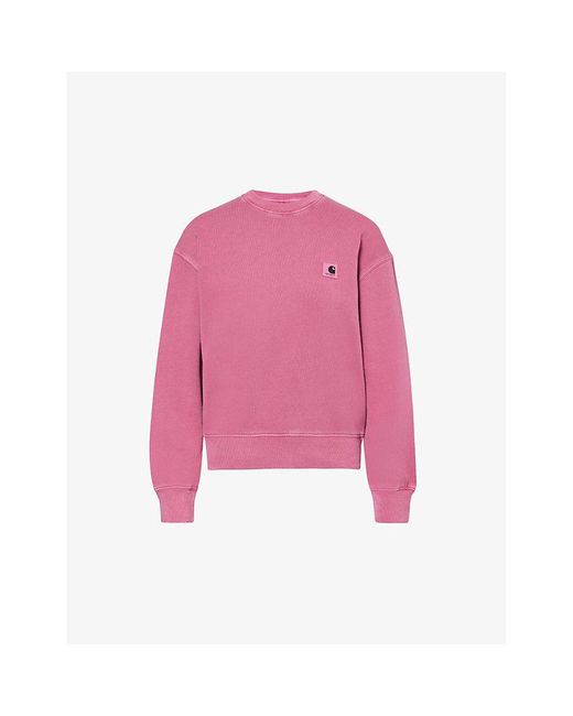 Carhartt Pink Nelson Brand-patch Cotton-jersey Sweatshirt