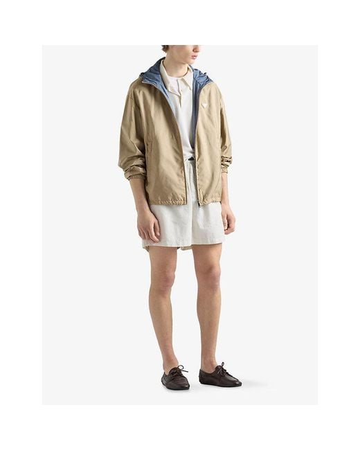 Prada Natural Reversible Re-Nylon Hooded Shell Jacket for men
