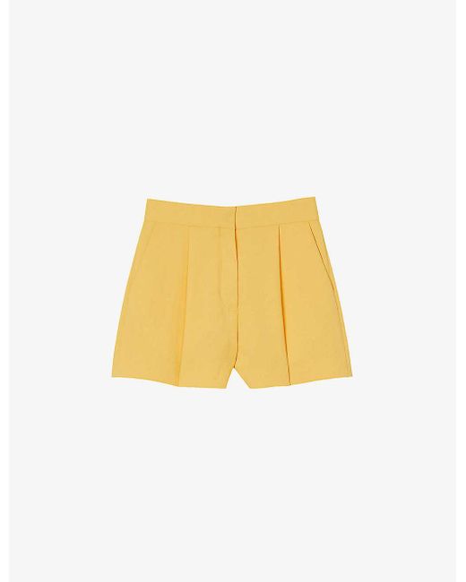 Sandro Yellow Ray Slip-pocket Woven Shorts