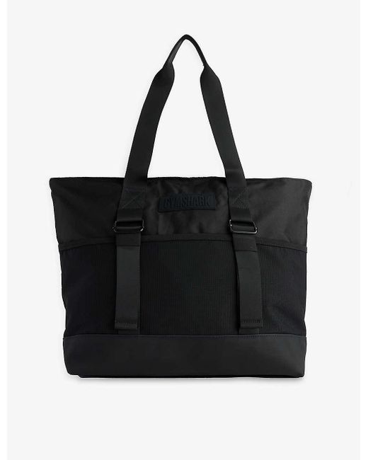 GYMSHARK Black Everyday Brand-patch Recycled-polyester Tote Bag