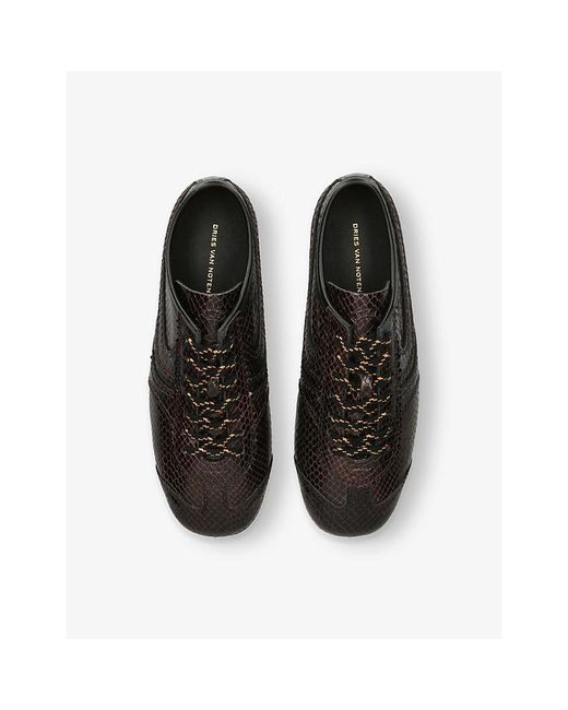 Dries Van Noten Black Dustin Leather Trainers