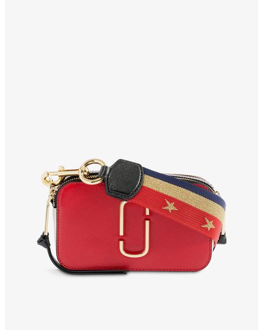 Marc Jacobs Snapshot Americana Leather Cross-body Bag in Red | Lyst