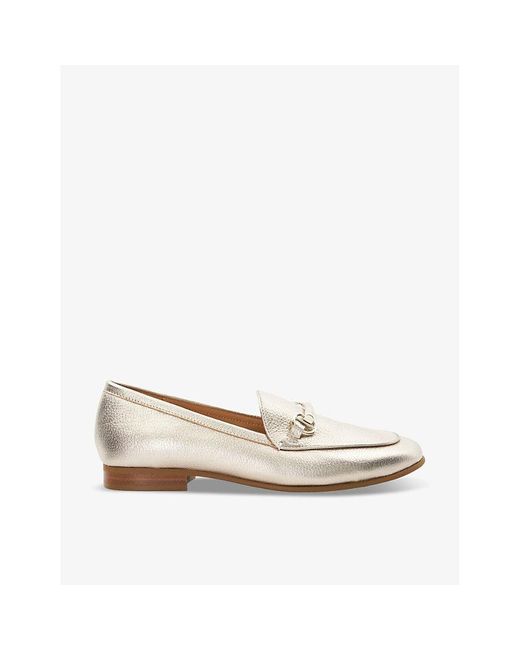 Dune White Grandeur Trim-snaffle Leather Loafers