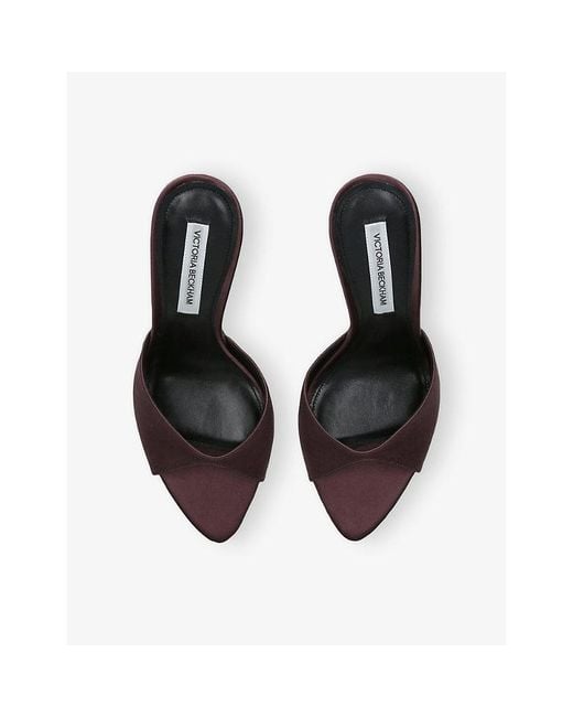 Victoria Beckham White Banana Heel 100 Satin Heeled Mules
