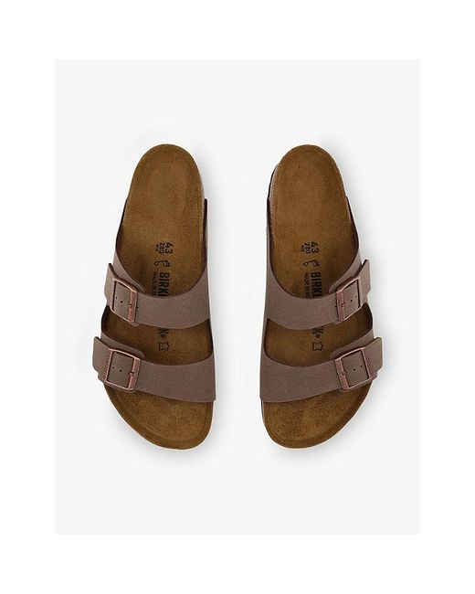 Birkenstock Brown Arizona Two-Strap Faux-Leather Sandals
