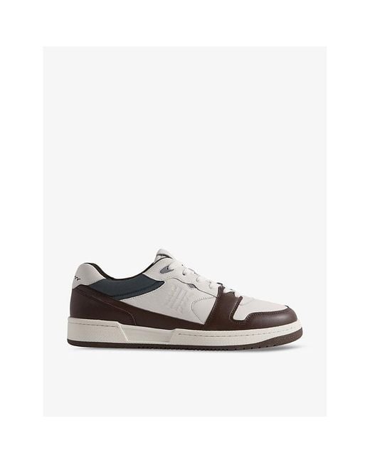 Reiss White Astor Logo-embossed Low-top Leather Trainers for men