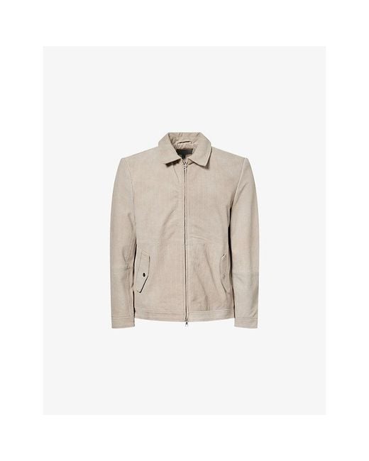 PAIGE Natural Jetson Braided-Texture Suede Jacket for men
