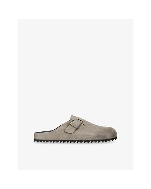 Officine Creative Gray Agorà 012 Suede Mules for men