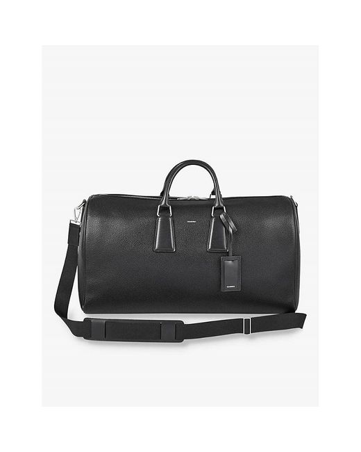 Sandro Black Logo-Embossed Coated Canvas Weekender Bag for men