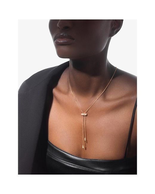 Messika White Moderniste Pave Tie 18Ct And 0.10Ct Diamond Necklace