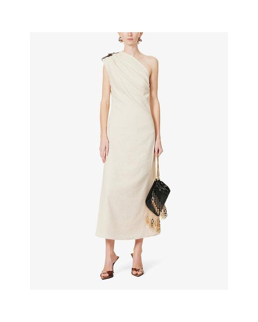 16Arlington White Adelaide Buckle-embellished Woven Maxi Dress