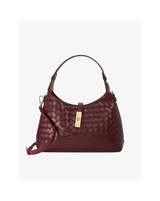 Dune Brown Dorset Woven Leather Shoulder Bag