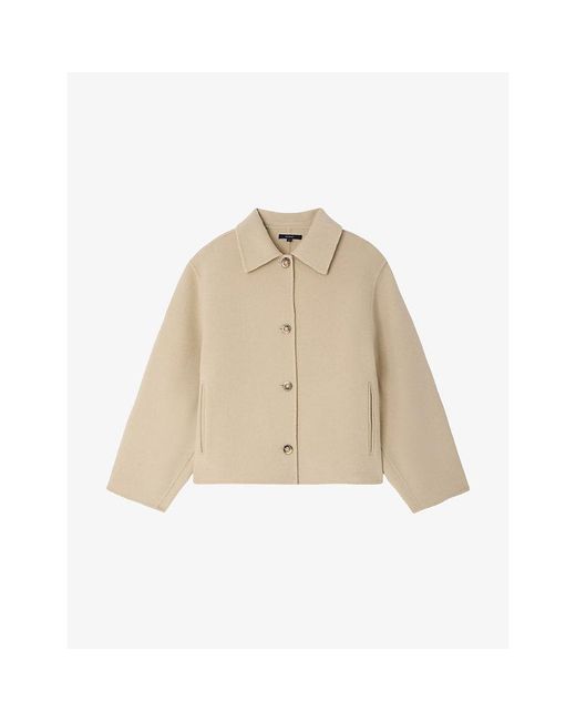 Soeur Natural Gyoda Relaxed-Fit Wool-Blend Jacket