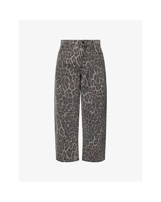 GOOD AMERICAN Gray Good Standard Barrel-Leg Denim Jeans