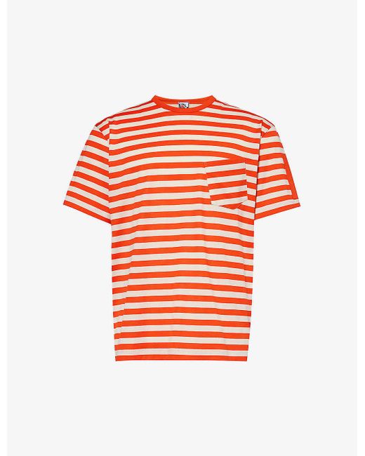 Sunspel Orange X Nigel Cabourn Striped Cotton-jersey T-shirt for men