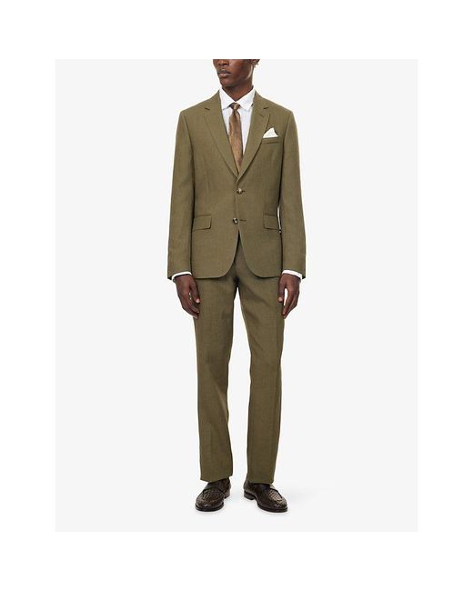 Paul Smith Green Single-Breasted Linen Suit for men