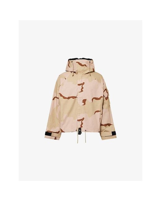 Cole Buxton Natural Desert Camouflage Hooded Cotton-Blend Jacket for men