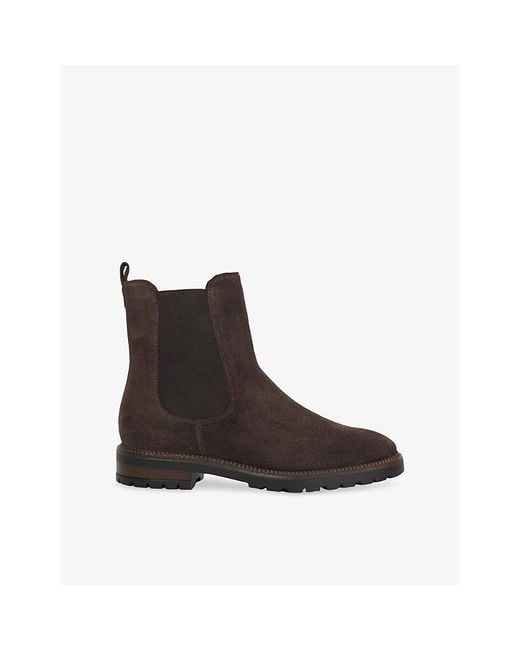 Dune Brown Poema Suede Chelsea Boots
