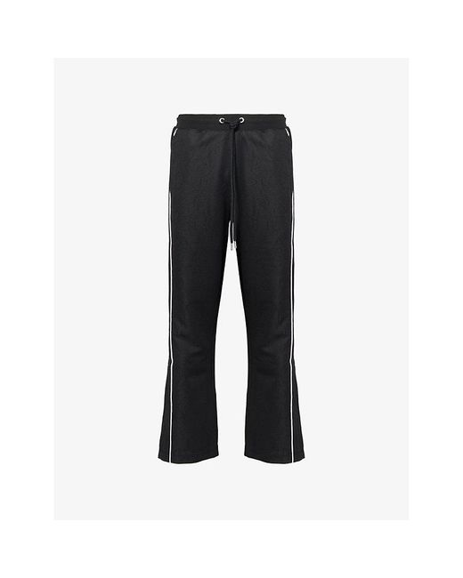 A Bathing Ape Black Bape Line Camo Logo-Embellished Woven Track Jogging Bottoms for men