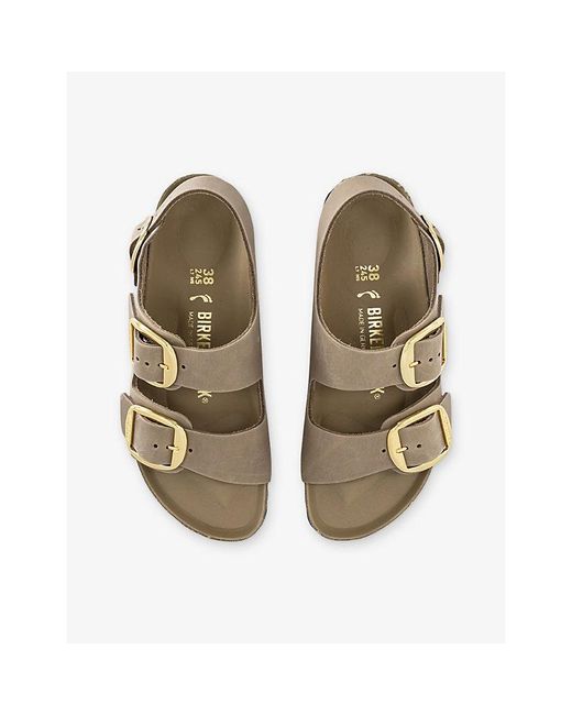 Birkenstock Natural Milano Big Buckle Leather Sandals