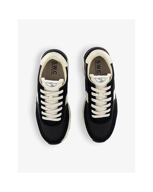 Stepney Workers Club Black Osier S Strike Suede And Shell Low-top Trainers for men