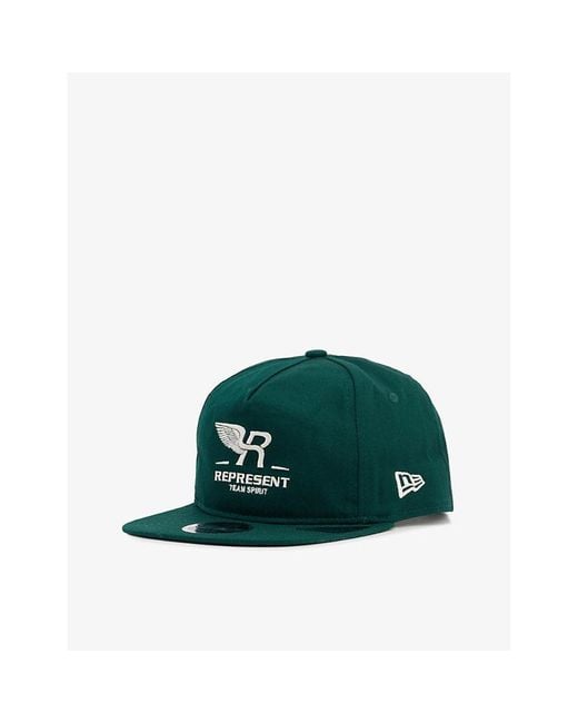 Represent Green X New Era 9fifty Logo-embroidered Cotton Baseball Cap for men