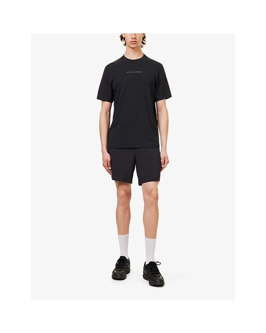 lululemon athletica Black Zeroed In Brand-print Stretch Cotton-blend T-shirt for men