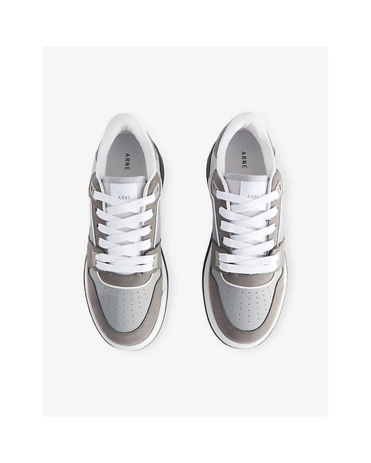 Arne White Basket Suede, Leather And Mesh Low-Top Trainers for men