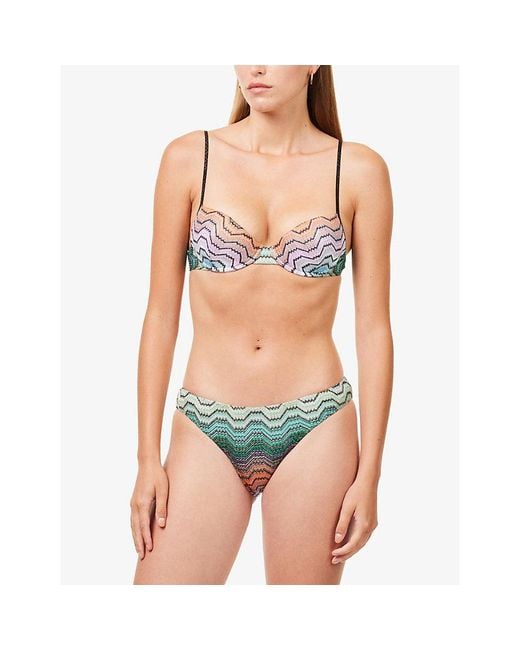 Missoni Multicolor Chevron Knit Bikini Set
