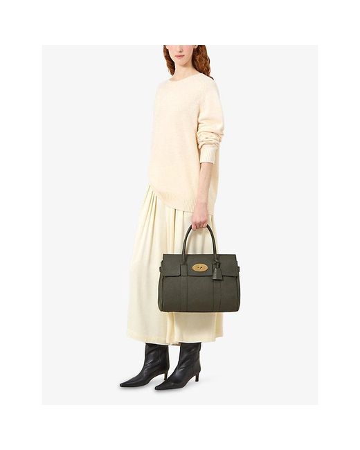 Mulberry Green Bayswater Leather Tote Bag
