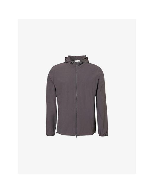 Arne Purple Toggle-Hood Regular-Fit Stretch-Woven Jacket for men