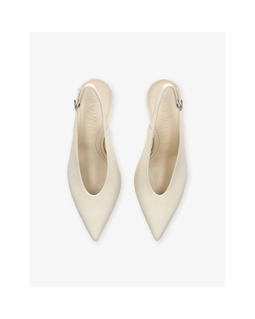 Aeyde White Carla 75 Leather Pumps