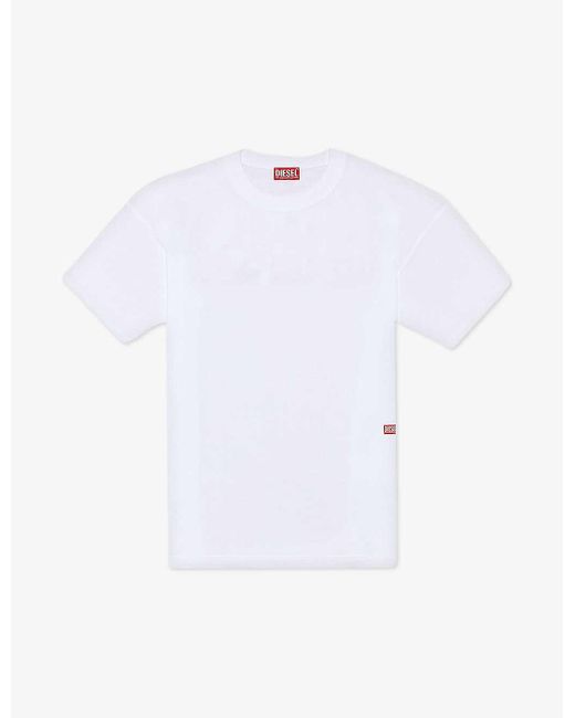 DIESEL White T-boxt-n11 Branded-print Cotton-jersey T-shirt for men