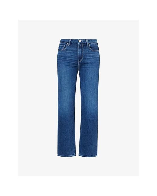 PAIGE Blue Mason Ankle-Crop Denim Jeans
