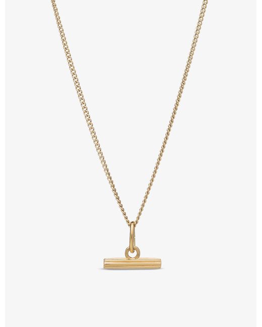 Rachel Jackson Metallic Momento Mini T-bar 22ct Gold-plated Sterling Silver Necklace for men